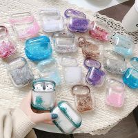 ◙☊☋ For Airpods Pro Case Liquid Glitter Quicksand Bluetooth Earphones Protector Sequin Case For Apple Air Pods 2 3 1 Charging PC Box