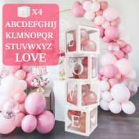 Baby Shower Boy Girl Transparent Box Bebe Shower Decoration Baby Christening Birthday Party Decor Balloon Box Shower Gift A-Z