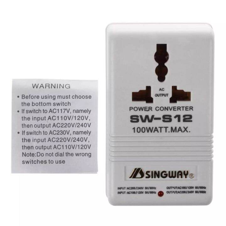 SINGWAY 100W 110V/120V To 220V/240V StepUp&Down Voltage Converter SINGWAY 100W 110V/120V To 220V/240V StepUp&Down Voltage Converter