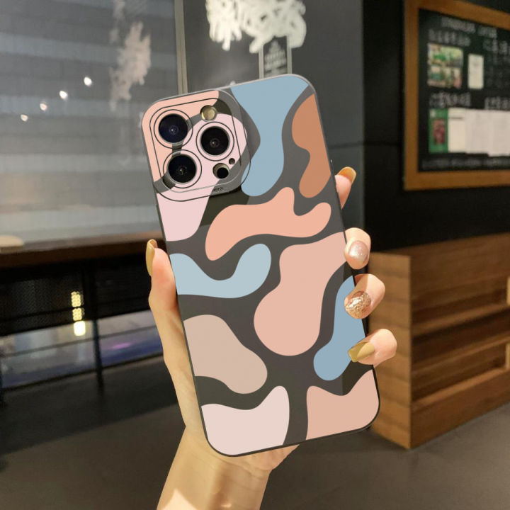 เคสโทรศัพท์สำหรับ-iphone-14-plus-13-12-pro-max-11-xr-7-8-se-2020วันที่ดีขอบสี่เหลี่ยมฝาครอบเลนส์เต็มฝาครอบป้องกัน