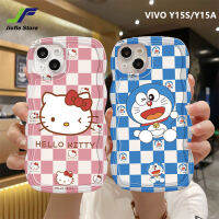 JieFie ใหม่ Hellokitty เคสโทรศัพท์รูปการ์ตูนสำหรับ VIVO Y15S / Y15A การ์ตูนโดราเอมอนขอบลอนกันกระแทกทีพียู