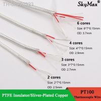 ♠◊ PT100 Compensation Wire 2 3 4 6 Cores PTFE Insulator Silver Plated Copper Shield Signal Line Thermal Resistance Sensor Cable