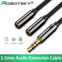 Headphone Splitter Cable 3.5mm Audio Jack Splitter Extension AUX Cable 3.5mm Male to 2 Port 3.5 mm Female AUX Adapter Cable Cables