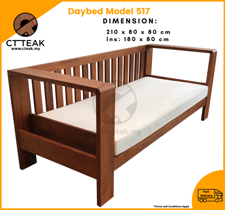 CT Teak Furniture Jati / Teak Wood Daybed Model 517 Lazada