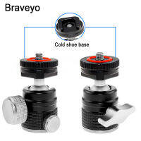 Mini Ballhead Cold Shoe ไมโครโฟนอินเทอร์เฟซฐานคงที่14 38รูขาตั้งกล้องหมุนอุปกรณ์ถ่ายภาพสำหรับกล้อง Dslr