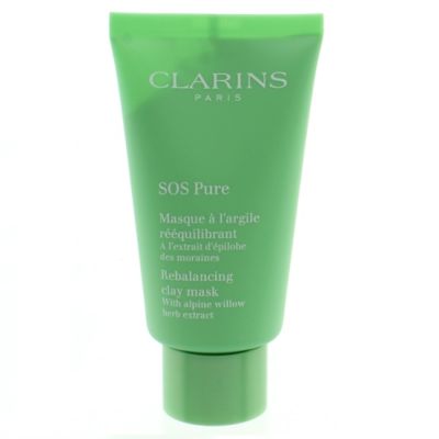 Clarins SOS Pure Rebalancing Clay Mask with Alpine Willow Herb Extract 75 ml  มาส์กหน้าเพื่อดูแลผิวที่มีปัญหาเป็นสิวง่าย และรูขุมขนกว้าง