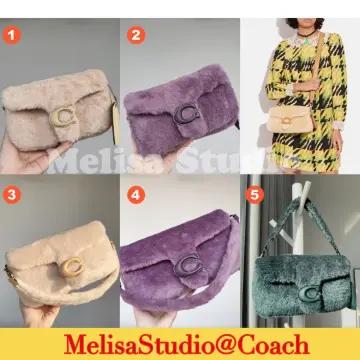 Coach Pillow Tabby 18 Shearling and Leather Bag