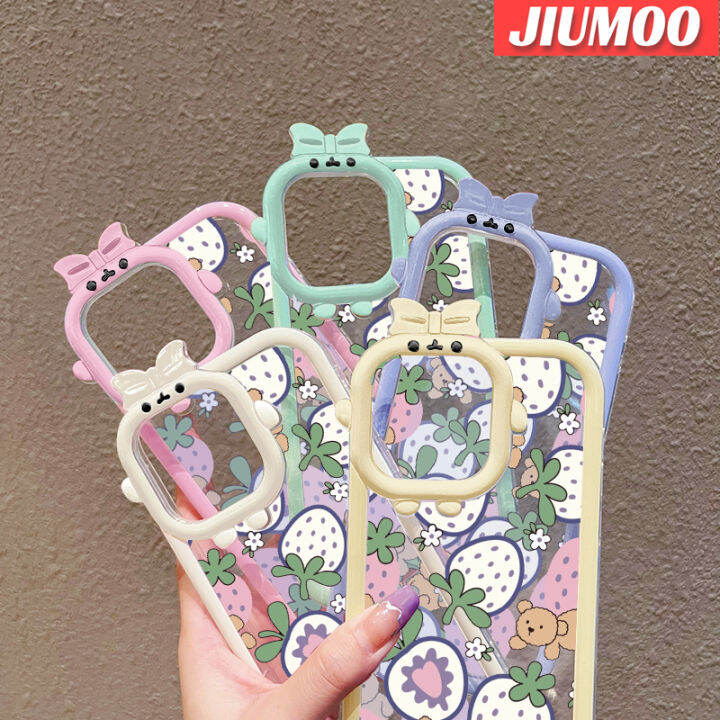 เคส-jiumoo-สำหรับ-vivo-y72-5g-y52-5g-y75s-5g-เคสลายการ์ตูนหมีสตรอเบอร์รี่โปร่งใสกันกระแทกสีสันสดใสปลอกซิลิโคนเคสนิ่มใส่โทรศัพท์เคสป้องกันเลนส์กล้องถ่ายรูปลายมอนสเตอร์ตัวเล็กที่สร้างสรรค์