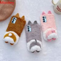 3D Cute Corgi Soft Squishy Butt Phone Cases For OPPO Realme 9I 10 9 8 7 6 5 C35 C33 C30 C21Y C17 C15 C12 C11 C3 Plush Soft Cover Electrical Connectors