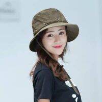 หมวกบักเก็ต Bucket hats สายเดินป่า มีสายผ้าร่ม ใส่งายใส่สบายไม่ร้อน แคมป์ปิ้ง ใส่ได้ทั้งหญิง-ชาย / งานผ้าสวยที่สุด