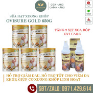 Combo 5 lon Sữa hạt xương khớp Ovisure Gold lon 650g TẶNG 2 XỊT XOA BÓP