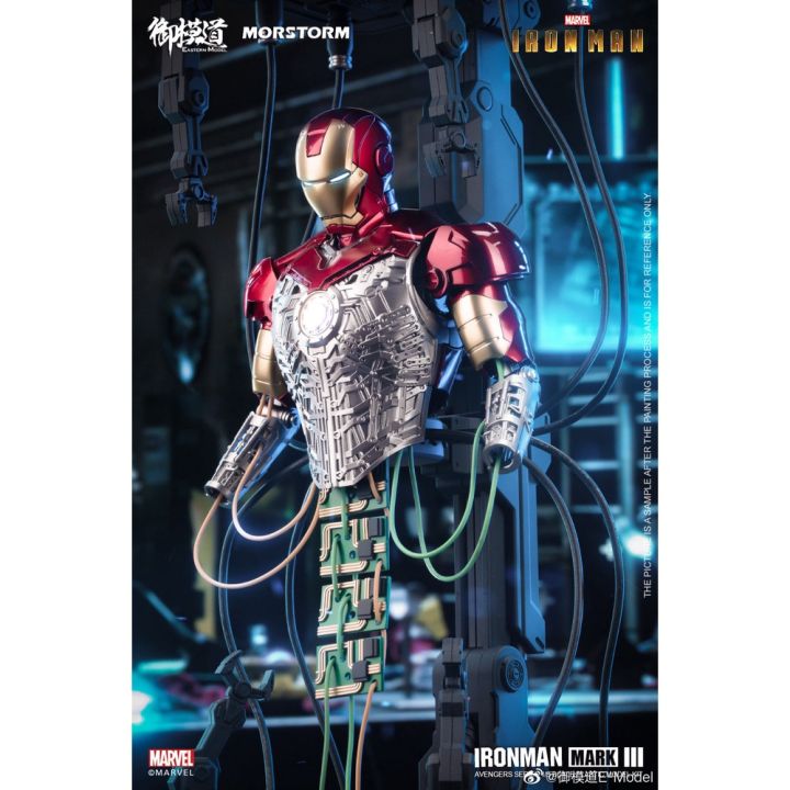 e-model-โมจีนสิขสิทธิ์แท้-1-9-iron-man-mk3-deluxe-half-body-contruction-repair-base-กล่องไม่คม