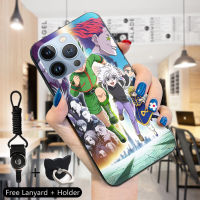 Volans เคสสำหรับ Apple iPhone 15 Pro Max 15 15 Pro สายคล้องคอแหวนใส่นิ้วการ์ตูนอะนิเมะ Hunter×Hunter น่ารัก Killua GON · FREECSS โทรศัพท์ดีไซน์เด็กผู้ชายซิลิโคนกันกระแทกโทรศัพท์ป้องกัน TPU