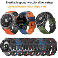 สำหรับ Garmin Fenix7x 7 Breathable สายนาฬิกาซิลิโคน Garmin Fenix6pro Instinct 2 22mm26mm กีฬาเปลี่ยนสายนาฬิกา