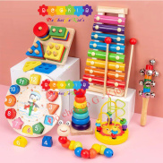 HCMĐồ chơi giáo dục montessori combo 7 món đồ chơi gỗ cho bé từ 1 tuổi