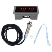 ☼﹉ Motor Tachometer RED 4 Digital LED Motor Tachometer RPM Speed Tester Meter With NPN Hall Proximity Switch Sensor