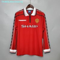 ☸๑ﺴ Manchester United Jersey Retro 98 99 Fans Issue Home Jersey Men Women Football Jersi Long Sleeve Short Sleeve Soccer POLO T-shirt XXS-6XL Custom Name Numbe