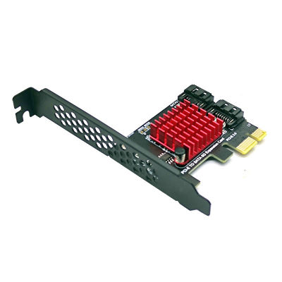 PCI-E 1X GEN3คู่ SATA3.0การ์ด2พอร์ต6G SATA3อะแดปเตอร์การ์ดฮีทซิงค์สำหรับ IPFS ฮาร์ดดิสก์ JMS582