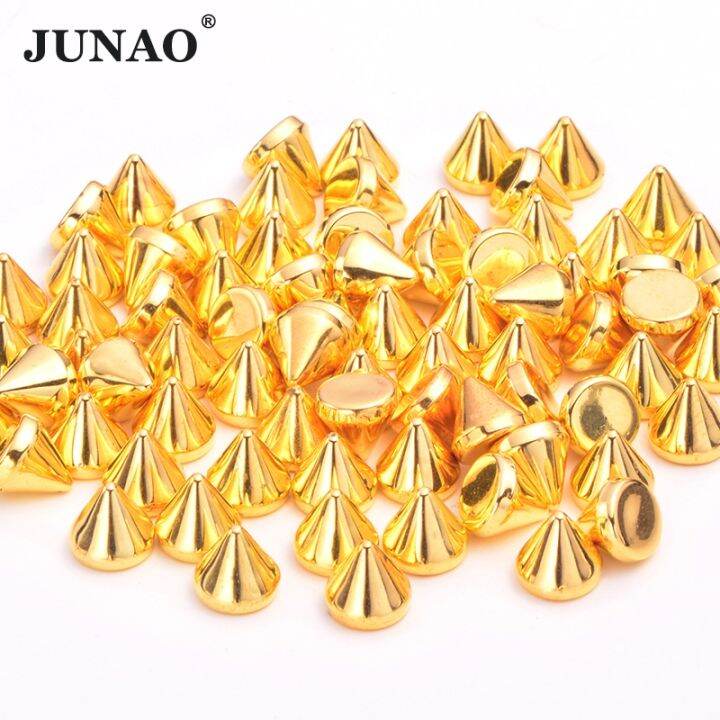 junao-8mm-10mm-silver-gold-color-studs-spikes-plastic-decorative-rivet-punk-rivets-for-leather-clothes-jewelry-making-crafts