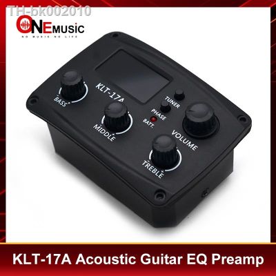 ♀✺✔ KLT-17A Acoustic Guitar EQ Preamp 70x48mm with Digital Procedding Tuner 3 Band EQ Equalizer with Tuner Guitar Pickup
