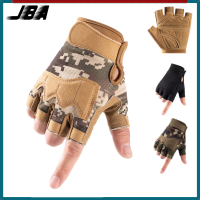 JBA ถุงมือออกกำลังกาย Half Finger Anti Slip สวมทนปาล์มหนาเข็มขัด Velcro ปรับดึงขึ้นถุงมือ