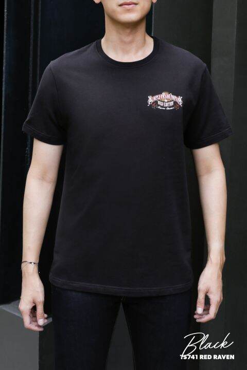 simple-amp-raw-เสื้อยืด-ts741-red-raven-ฺblack