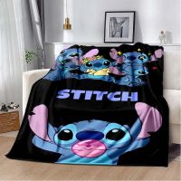 การ์ตูน Stitch Soft Plush ผ้าห่ม Flannel ผ้าห่มโยนผ้าห่มสำหรับห้องนั่งเล่นห้องนอนเตียงโซฟา Picnic Cover