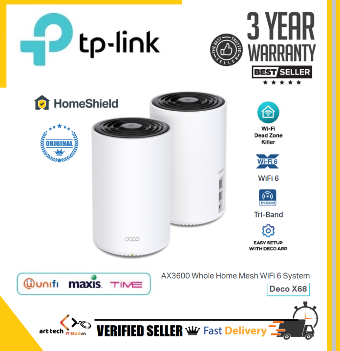 TPLink Deco X68 AX3600 Whole Home Mesh WiFi 6 System ( 2Pack / 3