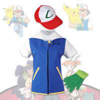 โปเกมอน เสื้อผ้าอะนิเมะ Cosplay Pokémon Ball Xiaozhi ชุดมีฮู้ดแบบเดียวกัน