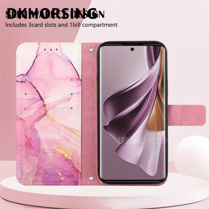 dkhorsing-เคสโทรศัพท์มีกระเป๋าเงินแบบฝาพับสำหรับ-oppo-reno-10-reno-10-pro-2023ใหม่ผิวลาย-pu-หนังหินอ่อนรู้สึกปลอกอ่อน-oppo-reno-5g-กระเป๋าสตางค์การ์ดยืดแบบพกพากันกระแทกด้านหลังกระเป๋าครอบ-oppo-reno-10