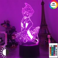 ✎❄ 3D Led Night Light Anime Haikyuu Hinata Shoyo Figure Lamp Color Changing Nightlights lampara For Bedroom Christmas Gift