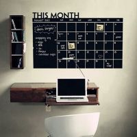 ↂ Large Month Calendar Chalkboard Blackboard Removable Planner Wall Stickers Black Board School Office Decals Supplies