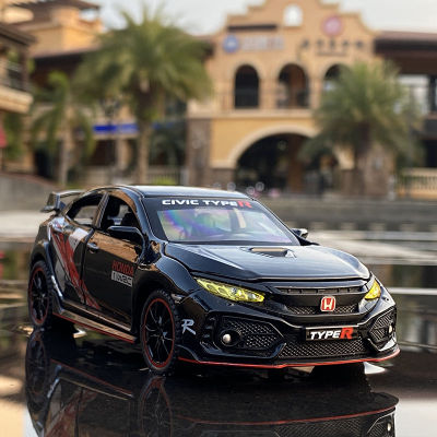 1:32 HONDA CIVIC TYPE R Alloy Sports Car Model Diecasts &amp; Toy Vehicles Metal Car Model Sound and Light Collection Kids Toy Gift