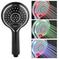 ✧ Automatic LED Light Shower Head 3 Color LED Handheld Bathroom Sprayer Digital Temperature Display Water Saving Shower Spray Head