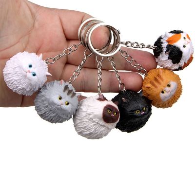 1PC Cute Cartoon Cat Pendant Key Rings Kitten Cat Key Chain Shake Head Car Bag Keychains Creative Jewelry Gift Fashion Key Chains