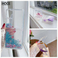 เคสโทรศัพท์ทรายเหลวในของเหลวที่มีประกายแวววาว HOCE สำหรับ OPPO Find-N2Flip N2flip ประกายเพชรปลาดาวหัวใจดวงจันทร์