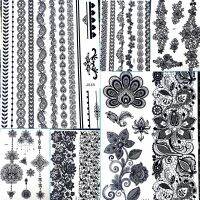 【CW】❂☒◆  25 Designs Chains Transfer Sticker Legs Hands Arm Fake Large Tatoo