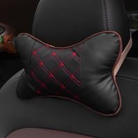 ♀♠✓ 1PC Car Neck Pillow Auto Mesh Both Side PU Leather Pack Headrest For Head Pain Relief Filled Fiber Breathable Car Seat Pillow