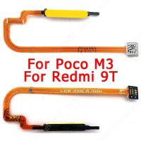 ลายนิ้วมือต้นฉบับสำหรับ Xiaomi Mi Poco M3 Redmi 9T เซนเซอร์พิมพ์ลายนิ้วมือปุ่มเปิด/ปิดบ้านสายเคเบิลงอได้อะไหล่