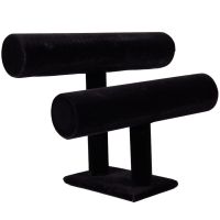 ：》’【 2X 2-Tier Bangle Bracelet Display Holder T-Bar Stand Black