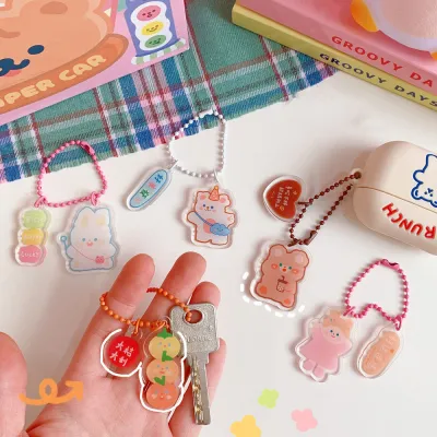 Decorative Accessories New Style Keychain Heart Cute Keychain Ins Decorative Student Keychain Acrylic Pendant