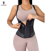 Plus Size Adjustable Waist Trainer Vest Modeling Strap Slimming Belt 25 Steel Bones Latex Corset Tank Top For Women