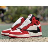 2023 HOT 【Original】 ΝΙΚΕ T- S- x A J 1 Mid Barb Chicago Red White รองเท้าบาสเกตบอล High Gang Grimace Red Sneakers