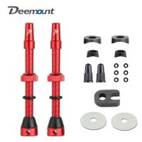 2PCS Deemount Bicycle Tubeless Carbon Rim Presta Valves 44/60mm F/V Nipple Brass Core CNC Machined Anodized W/Tool