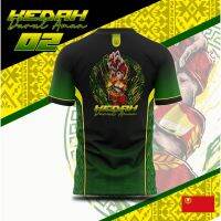 [High quality inventory] Tshirt Sublimation Kedah Darul Aman 02 Kedah Serata | ShortSleeve | LongSleeve | Colar | PlusSize | Hijau Kuning | WomenSpotHot model