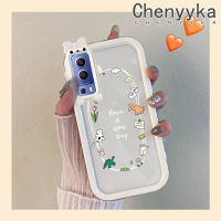 เคส Chenyyka สำหรับ VIVO Y72 5G Y52 5G Y75s 5G ลายการ์ตูนสัตว์น้อยสุดสร้างสรรค์สีสันน่ารักสัตว์ประหลาดน้อยเลนส์กล้องถ่ายรูปแบบนิ่มซิลิโคนเคสโปร่งใสกันกระแทกแบบใสง่ายเคสป้องกัน