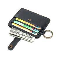 【CW】ஐ▨  New Arrival Leather Credit Card Holder Mens Small Thin Wallet Blocking Coin Purse Money Clip