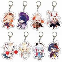 New Keychain Genshin Yoimiya Kazuha Kamisato Kaedehara Figures Pendant Keyring Car Chain Game Jewelry