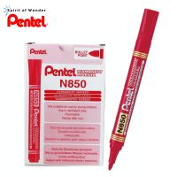 Pentel ปากกาเคมี ปากกา Permanent เพนเทล N850 - หมึกสีแดง (กล่องละ 12 ด้าม)