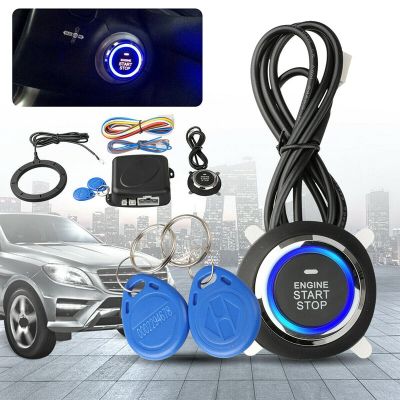 Car SUV Ignition Switch 12V RFID Keyless Entry Starter Ignition Push Button Engine Start System Alarm System Kit